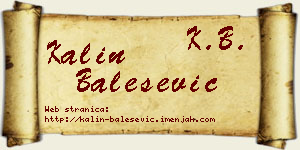 Kalin Balešević vizit kartica